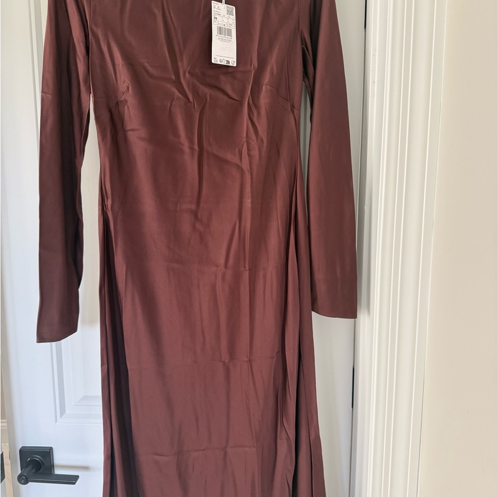 Mango Chocolate Long Sleeve Dress